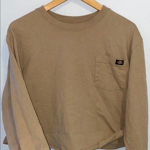 Tan cropped Dickies T-shirt